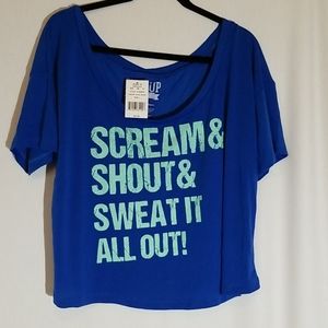 NWT! Crop Top size Large, bright blue
